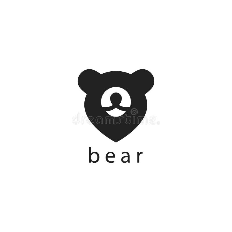 Bear logo simple head design, black vector illustration vector illustration