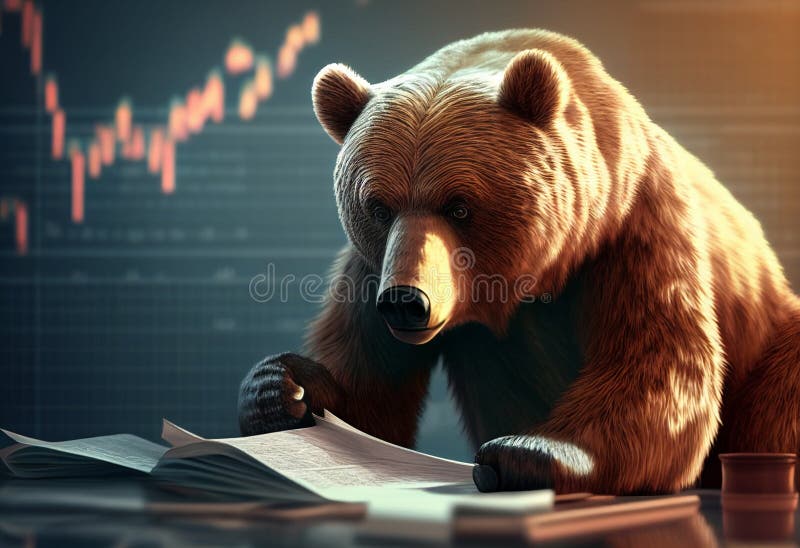 Bear Market in Cryptocurrency or Stock Trading. AI Generated Stock Illustration Illustration