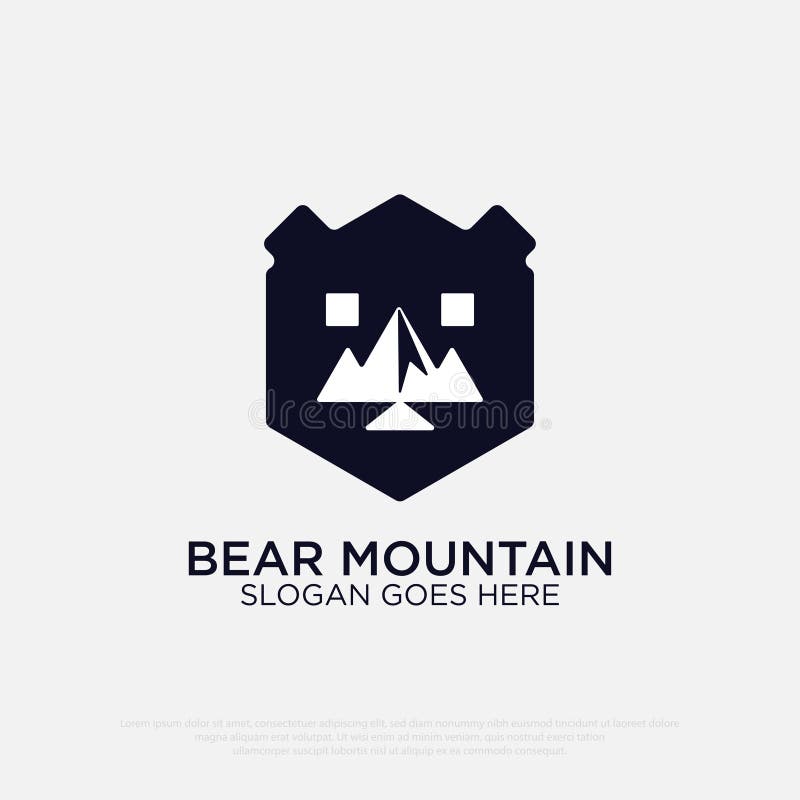Bear Mountain Logo Design Vector, Simple Logo for Outdoor Adventure