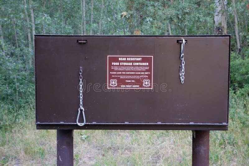 A Bearproof Food Bin in Wyoming Editorial Stock Photo Image of latches, security 45246153
