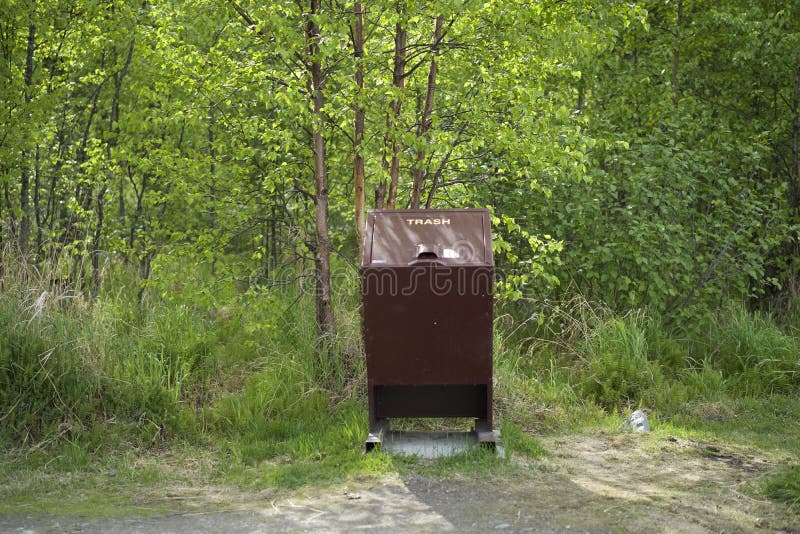 Bear Proof Trash Receptacle Stock Image Image of grass, garbage 71698425