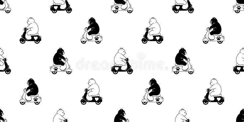 Bear Seamless Pattern Polar Bear Vector Riding Bike Cartoon Motorcycle Tile Wallpaper Doodle Repeat Background Illustration Design Stock Vector - Illustration of riding, scarf: 218549691 Bear Seamless Pattern Polar Bear Vector Riding Bike Cartoon Motorcycle Tile Wallpaper Doodle Repeat Background Illustration Design Stock Vector - Illustration of riding, scarf: 218549691