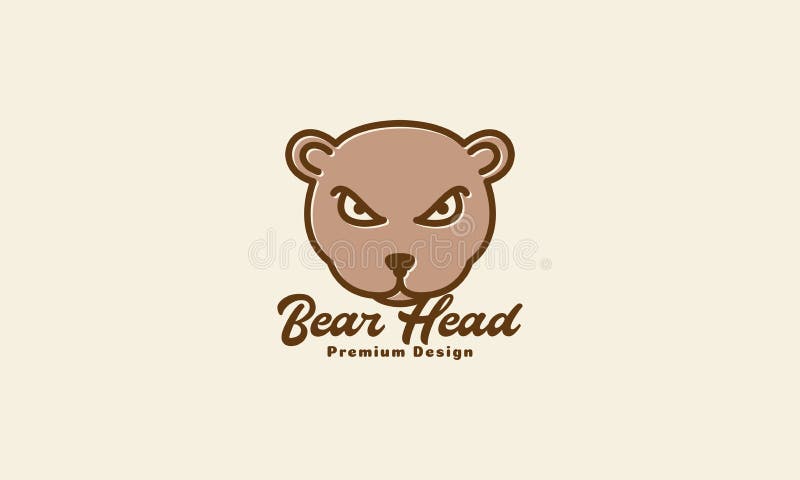 Bear strong simple head logo symbol vector icon graphic design illustration royalty free illustration