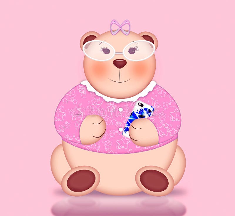 Download Bear In Sunglasses With Mobile Phone Stock Illustration ...