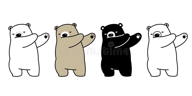 Bear Vector Polar Bear Dab Dancing Cartoon Character Illustration Stock  Illustration - Illustration of drawing, happy: 134255103