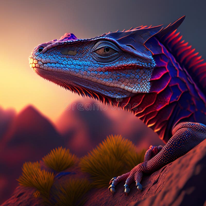 KREA - a blue bearded dragon, hq, photorealistic