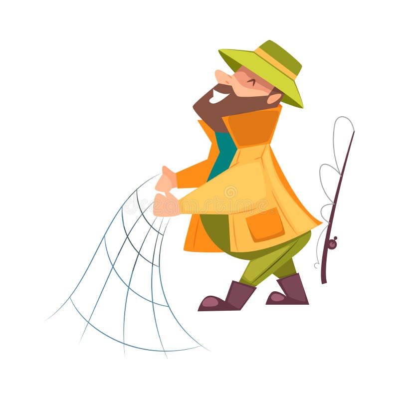 340+ Bearded Man Fishing Stock Illustrations, Royalty-Free Vector