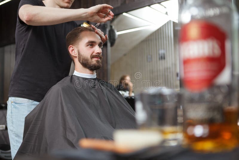 Customers In Local Barber Shop Stock Photo - Download Image Now