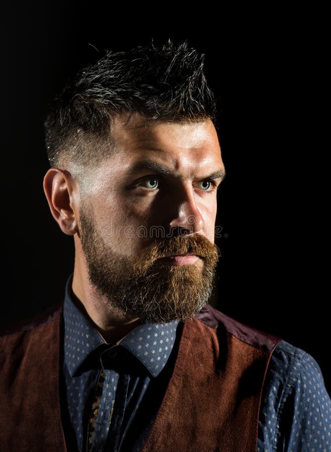 Bearded Man in Shirt and Vintage Suede Waistcoat. Side View Portrait of Attractive Brutal Bearded Guy Stock Image - Image of barbershop, style: 208230213 Bearded Man in Shirt and Vintage Suede Waistcoat. Side View Portrait of Attractive Brutal Bearded Guy Stock Image - Image of barbershop, style: 208230213
