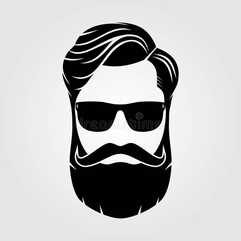 Bearded men face hipster character Royalty Free Vector Image