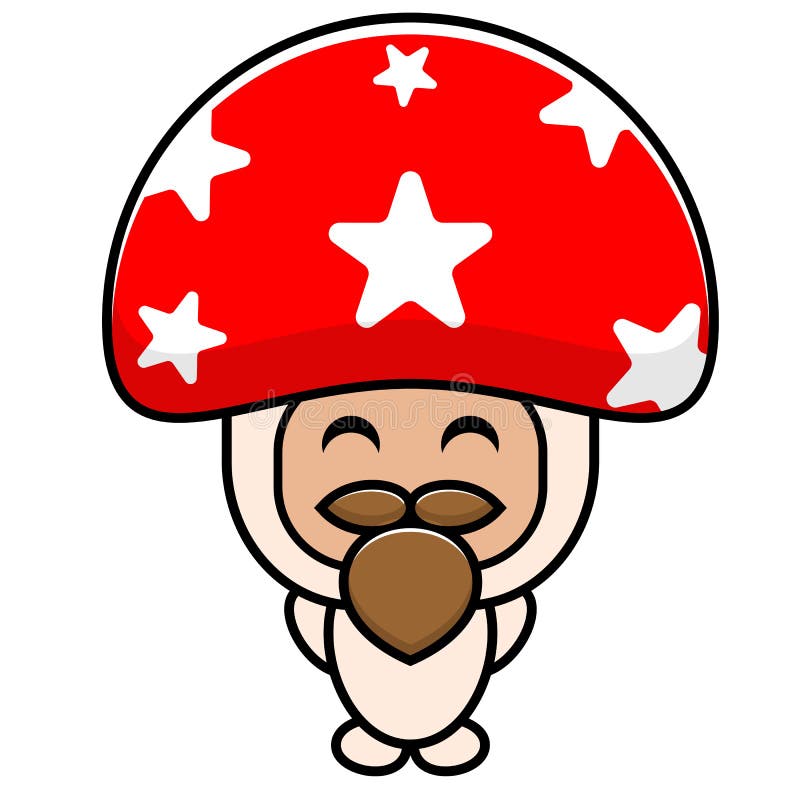 Bearded mushroom cute masco vector illustration