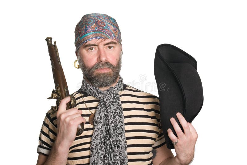 Bearded pirate stock photography