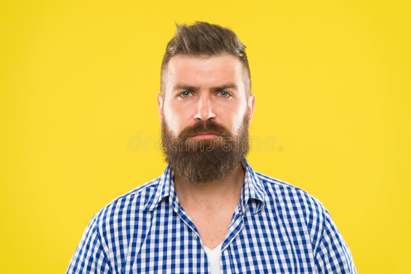 Bearded and Serious. Beard Fashion and Barber Concept. Man Bearded ...
