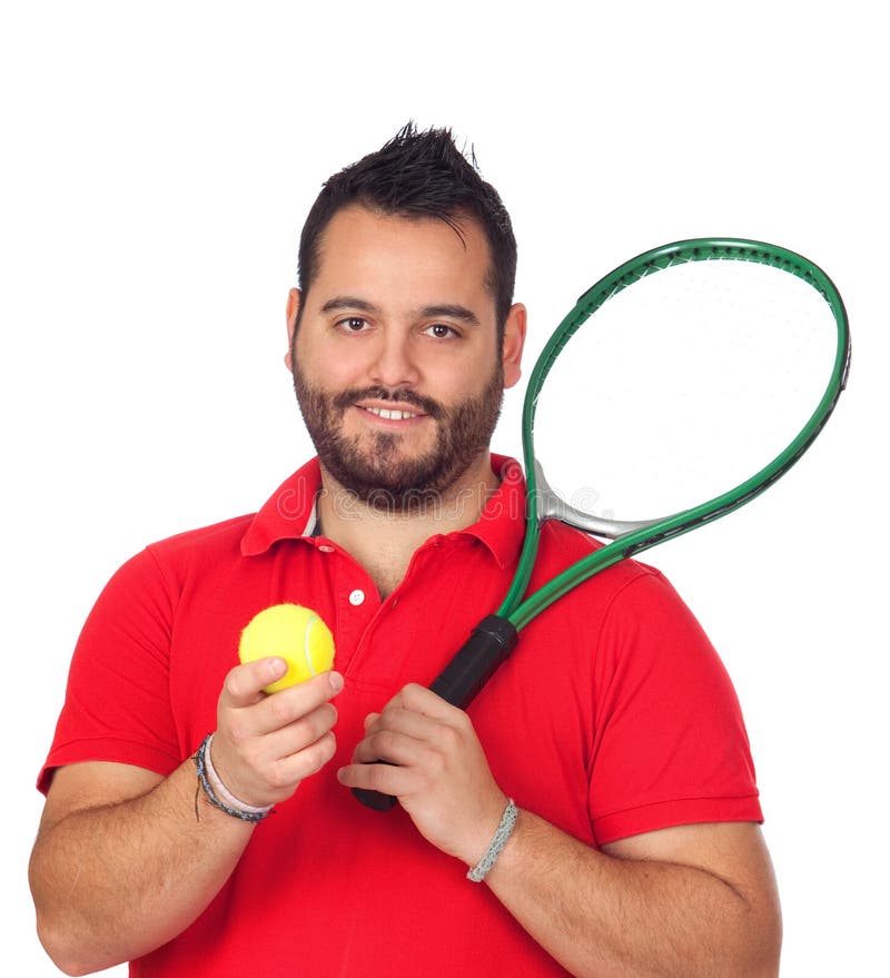 Bearded Young Men with Tennis Racket Stock Image Image of expressive, masculine 29904841