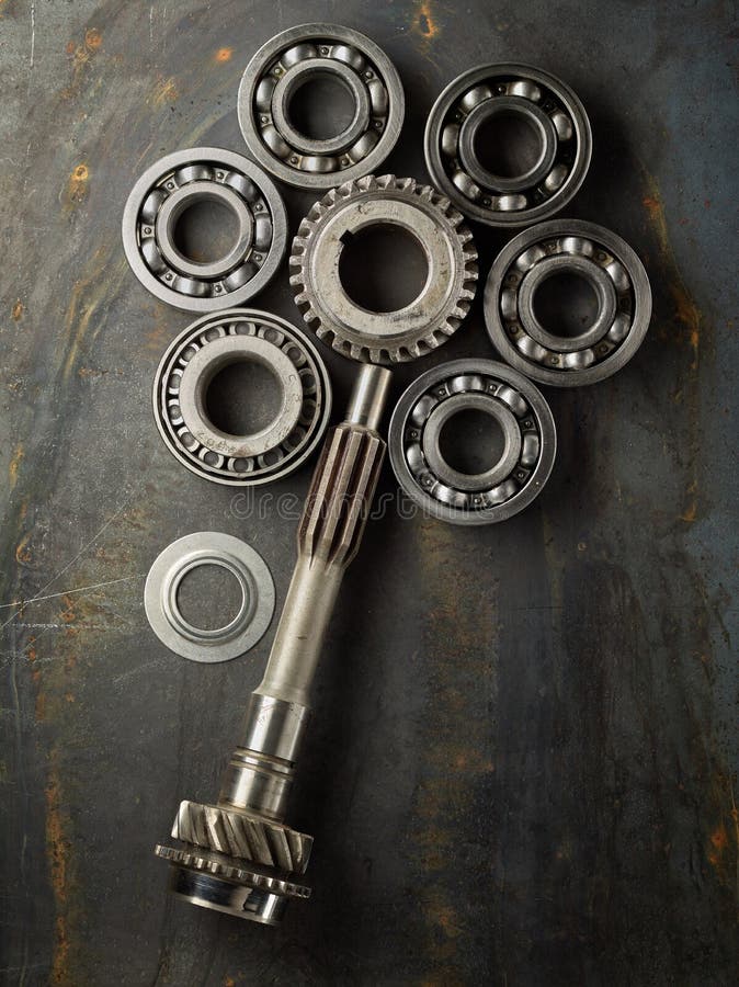 Gear and bearings stock photo. Image of mechanics, white 19781824