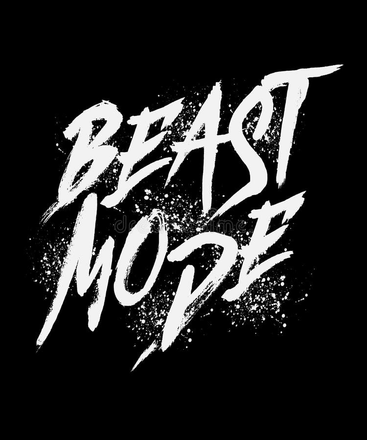 Beast mode word hand lettering. brush style letters on isolated background. Vector text illustration t shirt design