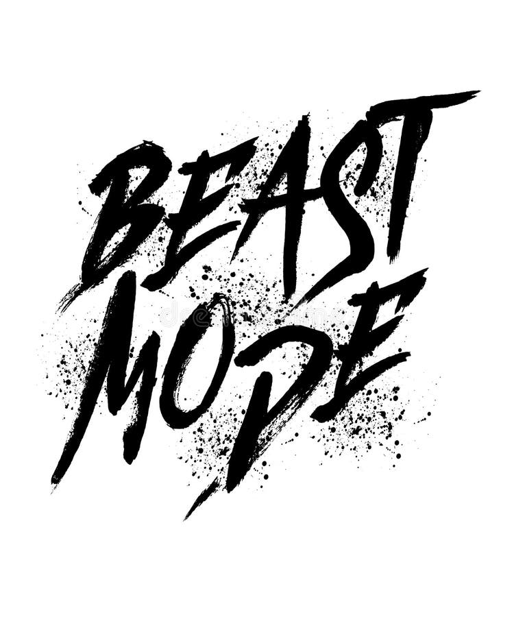 Beast mode word hand lettering. brush style letters on isolated background. Vector text illustration t shirt design