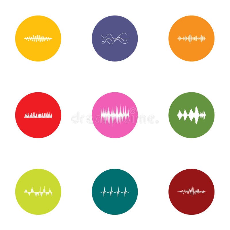 Beat icons set, flat style stock vector. Illustration of assistance