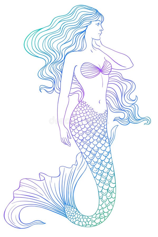 mermaid outline