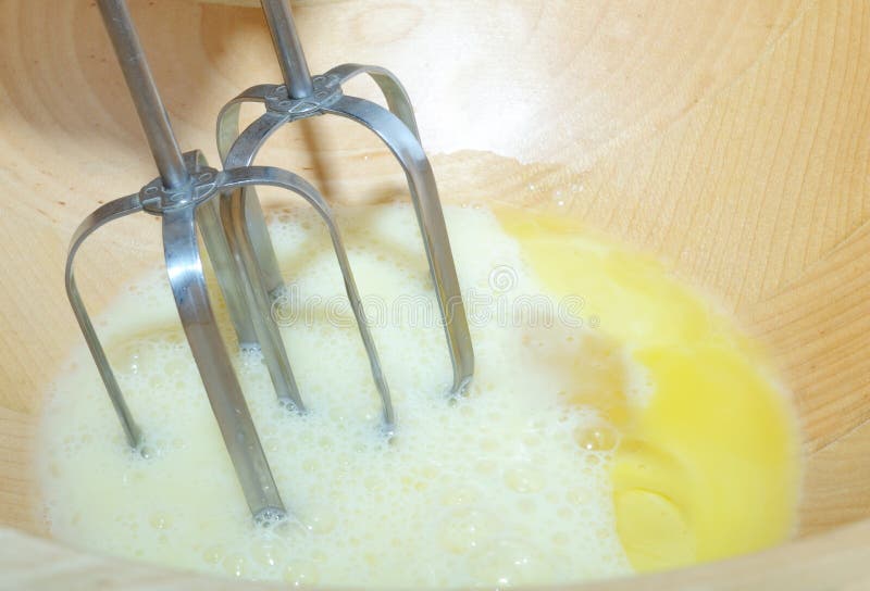 Beating Eggs With Electric Mixer Stock Image Image of concoction
