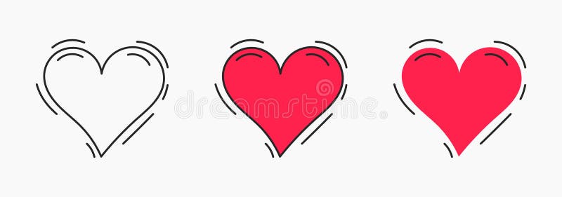 Beating hearts icons set stock illustration