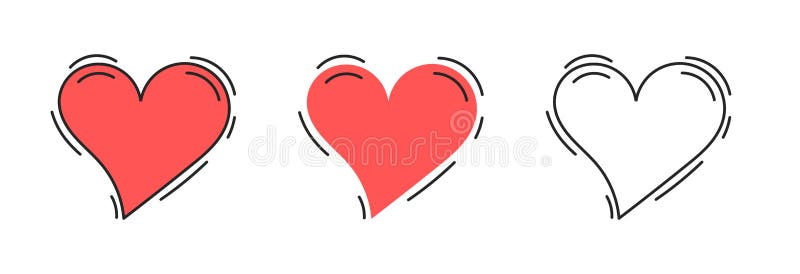 Beating hearts icons set stock illustration