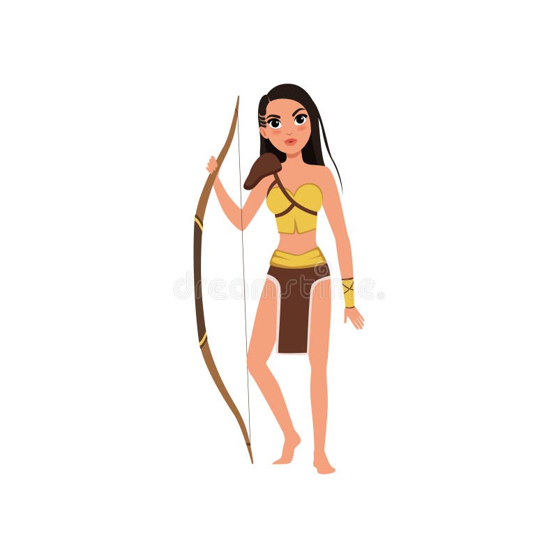 Beau caractère de fille d'Amazone se tenant avec l'arc, illustration antique de vecteur d'archer de guerrier sur un fond blanc illustration de vecteur Beau caractère de fille d'Amazone se tenant avec l'arc, illustration antique de vecteur d'archer de guerrier sur un fond blanc illustration de vecteur
