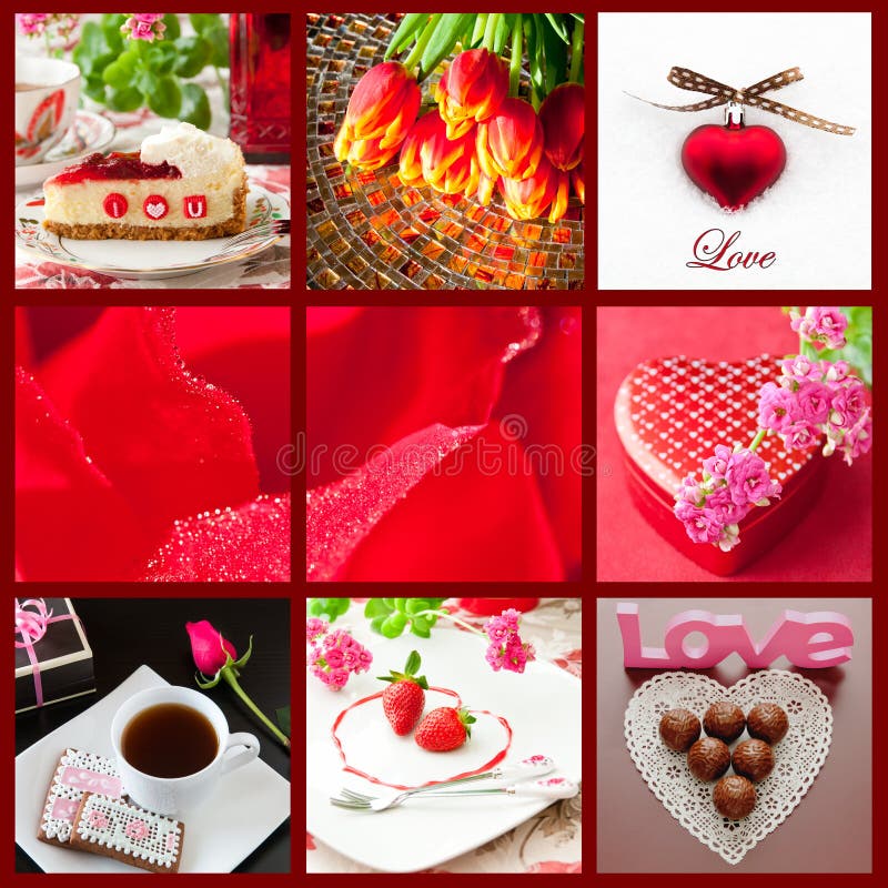 Beau collage de jour de valentines photos libres de droits Beau collage de jour de valentines photos libres de droits
