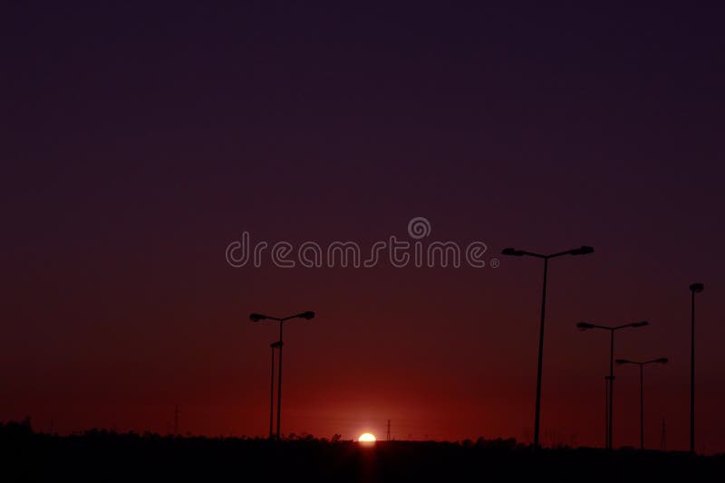 Beau Coucher Du Soleil Sur Le Portugal Image Stock Image