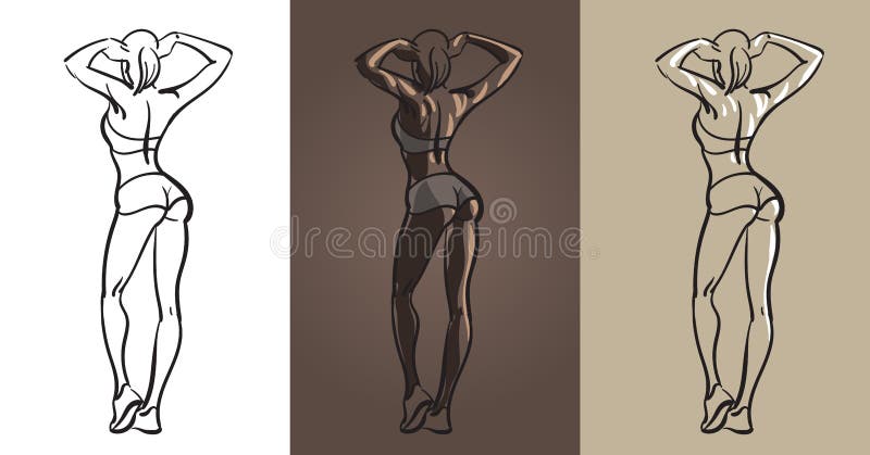 Beau dos de fille de forme physique Vecteur Illustration illustration de vecteur Beau dos de fille de forme physique Vecteur Illustration illustration de vecteur