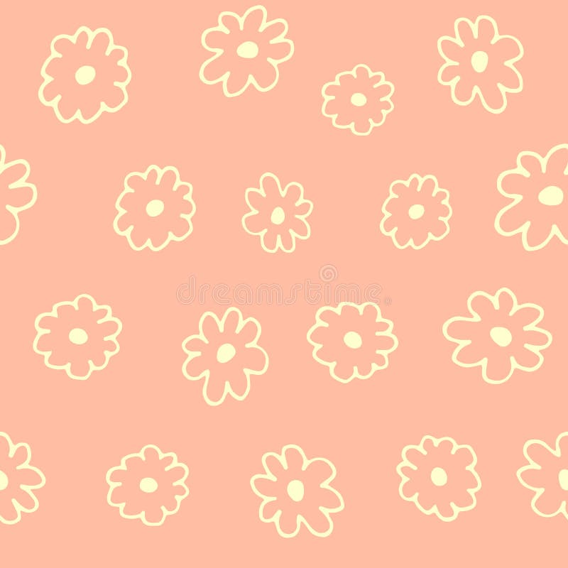 Beau modèle sans couture floral avec les fleurs tirées par la main, conception colorée de ressort, fond rose mou illustration stock Beau modèle sans couture floral avec les fleurs tirées par la main, conception colorée de ressort, fond rose mou illustration stock