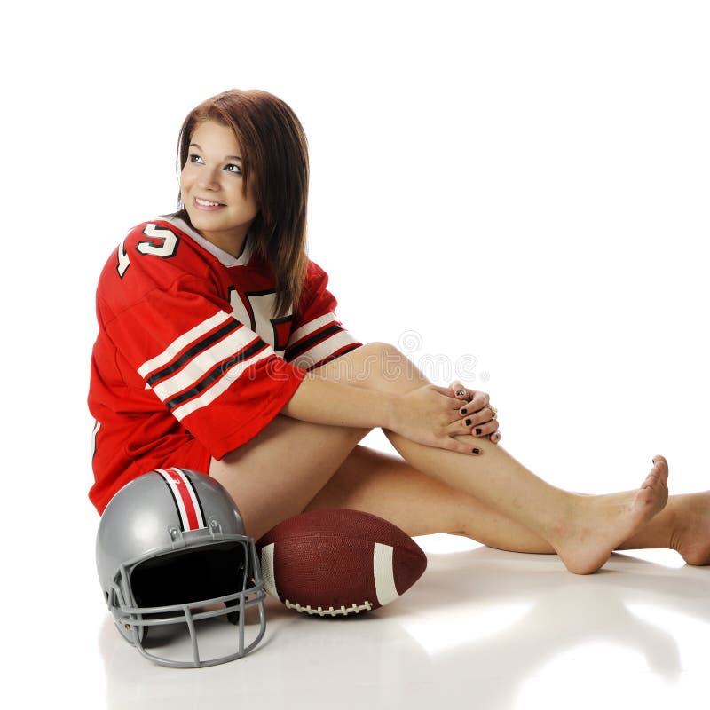 Fille Du Football Photo Stock Image Du Isolement Beau 32289628