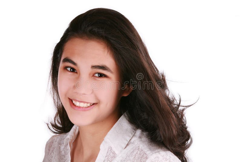 Beau sourire de l'adolescence de fille photographie stock Beau sourire de l'adolescence de fille photographie stock