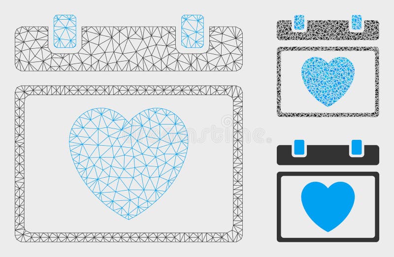 Beau vecteur Mesh Wire Frame Model de page de calendrier et icône de mosaïque de triangle illustration de vecteur Beau vecteur Mesh Wire Frame Model de page de calendrier et icône de mosaïque de triangle illustration de vecteur