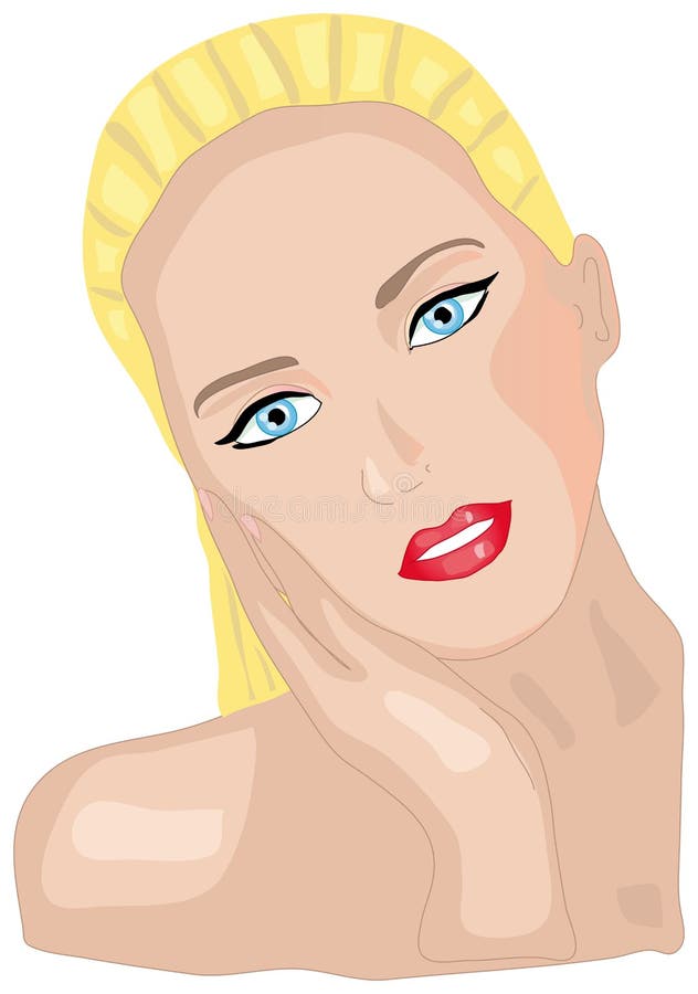 Beau visage de femme illustration de vecteur