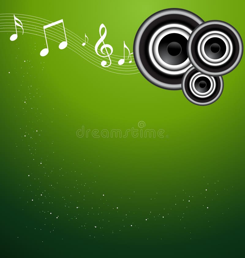 Green Music Logo, Nature Beat Symbol and Nature Music Icon Design Stock