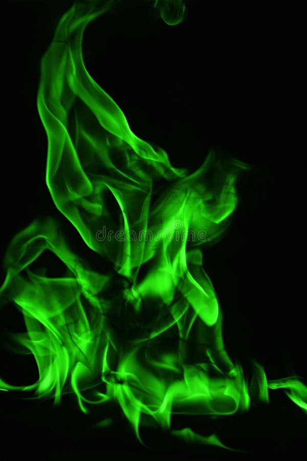 Beautifu Green Fire Flames on a Black Background. Stock Photo - Image of  dark, flame: 122136550