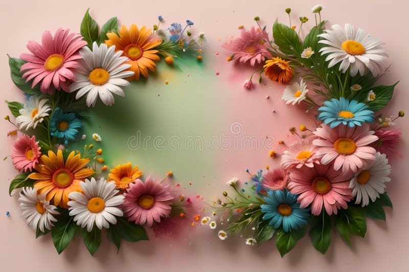 Beautiful abstract background with bright flowers royalty free stock images