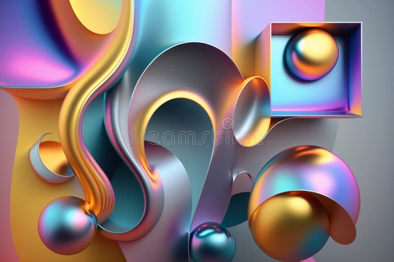 Beautiful Abstract Background. Vivid, Holographic Colors. Iridescent ...