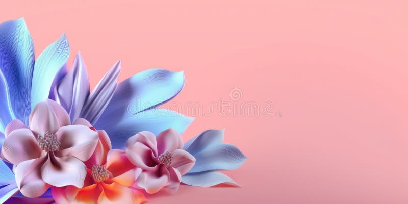 Beautiful abstract colorful floral design background. Generative AI AIG32 stock illustration