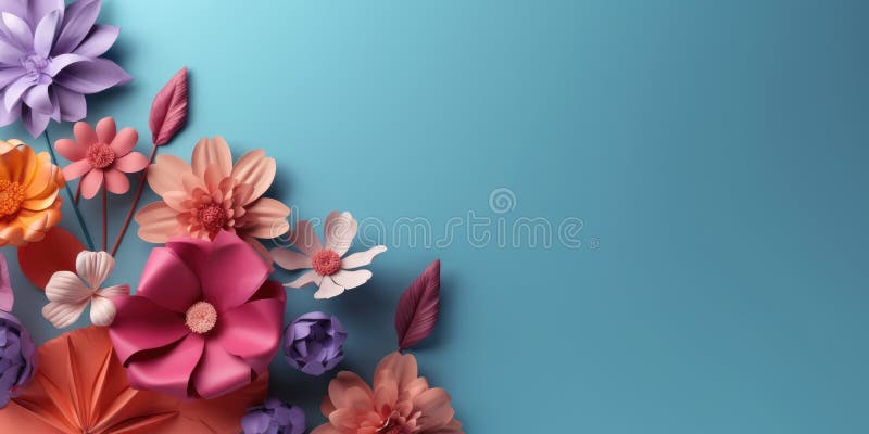 Beautiful abstract colorful floral design background. Generative AI AIG32 stock illustration