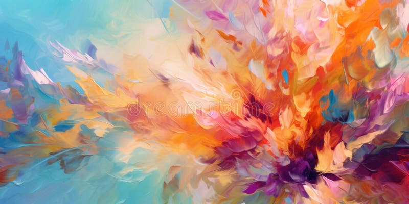 Beautiful abstract colorful impressionistic floral design background. Generative AI AIG32 stock images