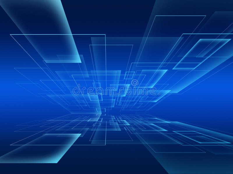 Abstract Light Blue Background with Square Stock Illustration