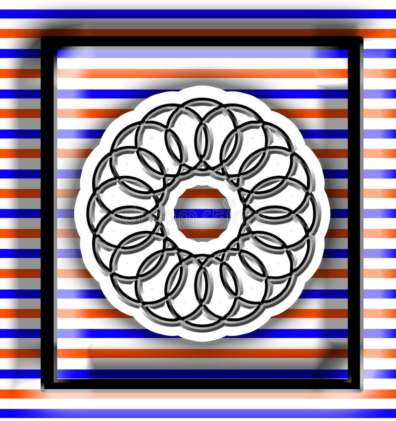 Abstract geometric shape beautiful snowflake in 3d square frame set-2. Beautiful abstract shape with deep white border isolated on 3d colorful framework, snowflake and floral art objects with shadow effect