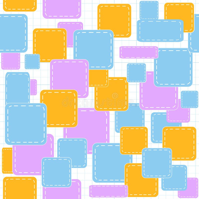 Beautiful abstract vector seamless pattern with multicolored shreds drawn on a copybook paper vector illustration