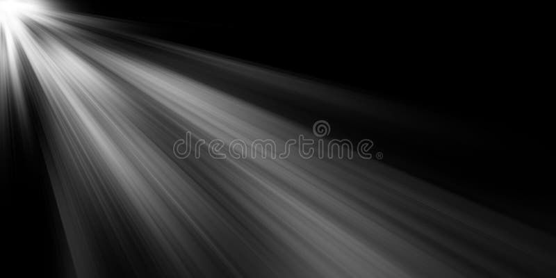 Abstract Beautiful White Rays Of Light On Black Background Stock