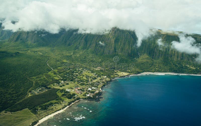 Beautiful Aerial Scenic View Photo of Molokai Sea Cliffs
