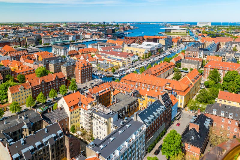 Beautiful Aerial View of Copenhagen from Above, Denmark Stock Image ...