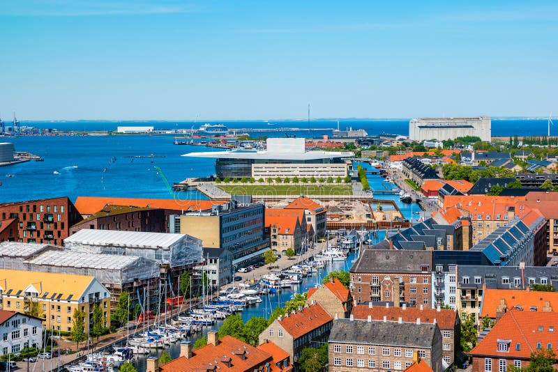 Beautiful Aerial View of Copenhagen from Above, Denmark Stock Photo ...