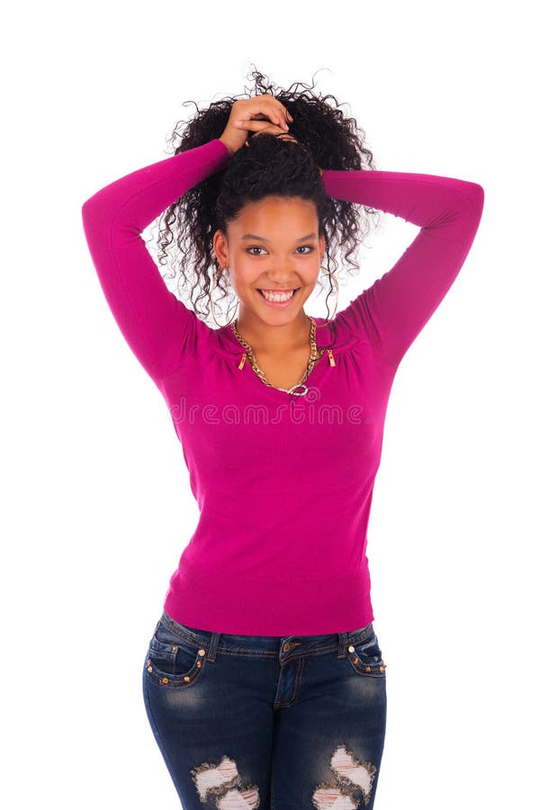 Beautiful African American Woman Close up portrait